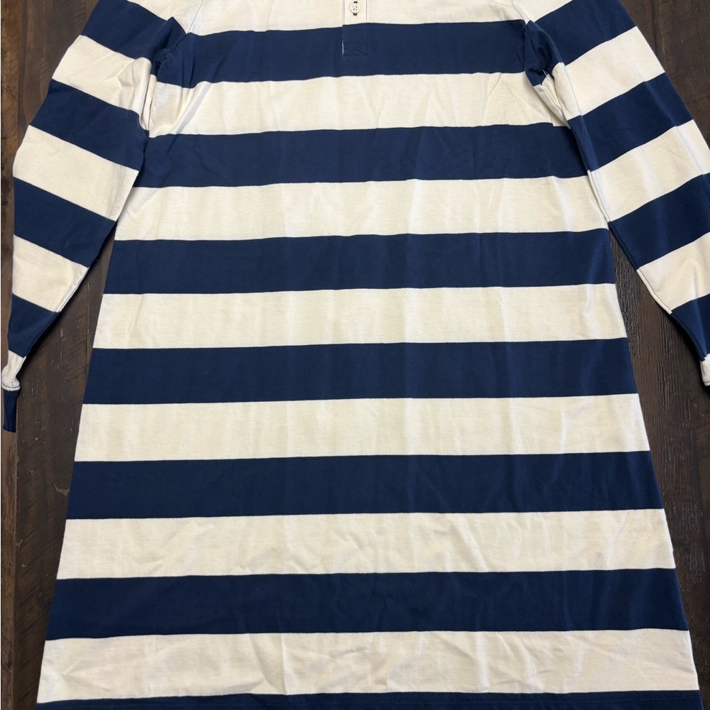 wonder nation Navy and White Striped Dress
